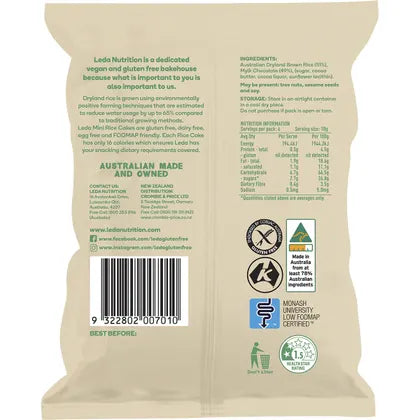 Leda- Mini Rice Cakes Mylk Chocolate-6x60g