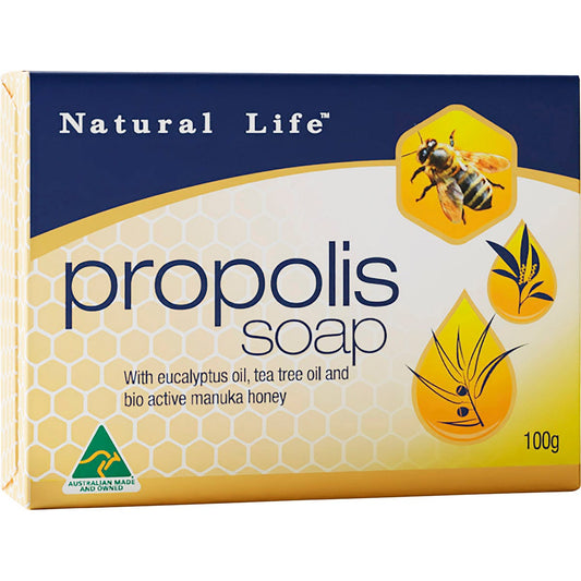 Natural Life- Propolis Soap with Tea Tree, Eucalyptus & Manuka Honey-100g
