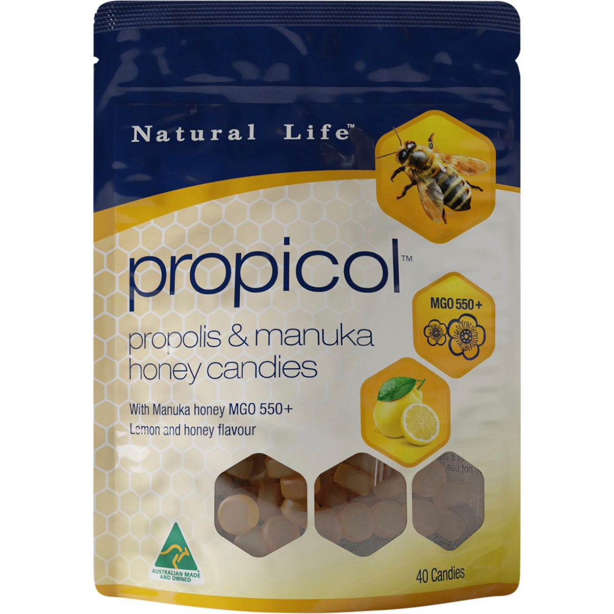 Natural Life- Propicol Propolis & Manuka Honey Candies-40pcs