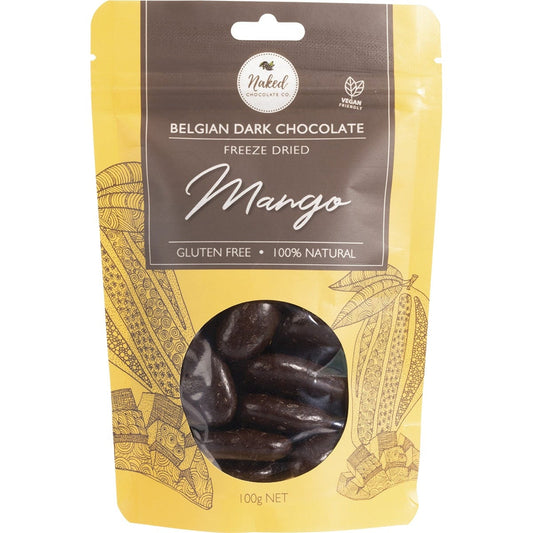 Naked Chocolate Co- Freeze Dried Mango Dark Chocolate-100g