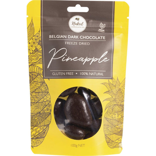 Naked Chocolate Co- Freeze Dried Pineapple Dark Chocolate-100g