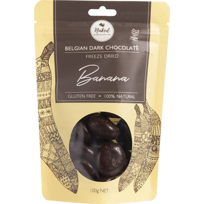 Naked Chocolate Co- Freeze Dried Banana Dark Chocolate-100g