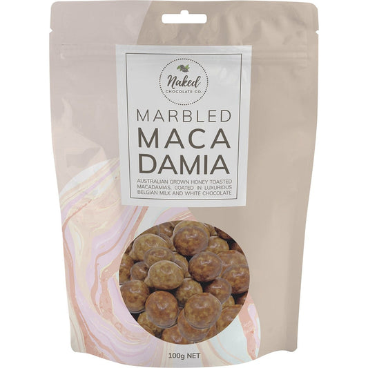 Naked Chocolate Co- Marbled Macadamia Milk and White Chocolate-100g