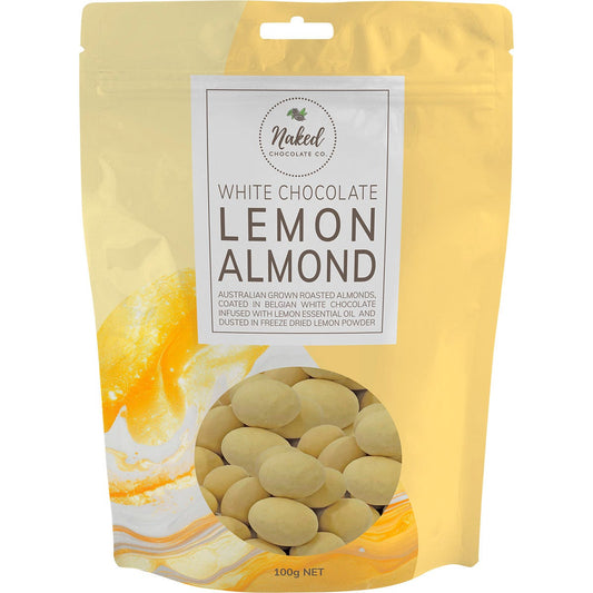 Naked Chocolate Co- Lemon Almond White Chocolate-100g
