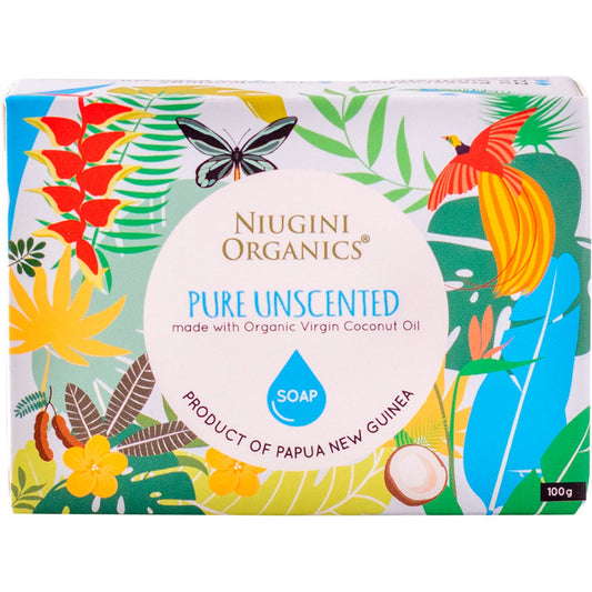 Niugini Organics- Virgin Coconut Oil Soap Pure (Unscented)-100g