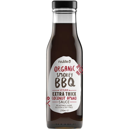 Niulife- Organic Coconut Amino Sauce Extra Thick Smokey BBQ-6x250ml