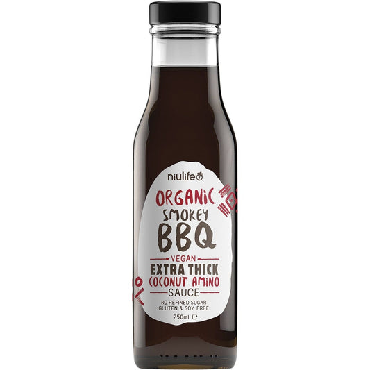 Niulife- Organic Coconut Amino Sauce Extra Thick Smokey BBQ-6x250ml