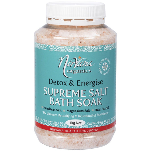 Nirvana Organics- Supreme Salt Detox & Energise Bath Soak-1kg