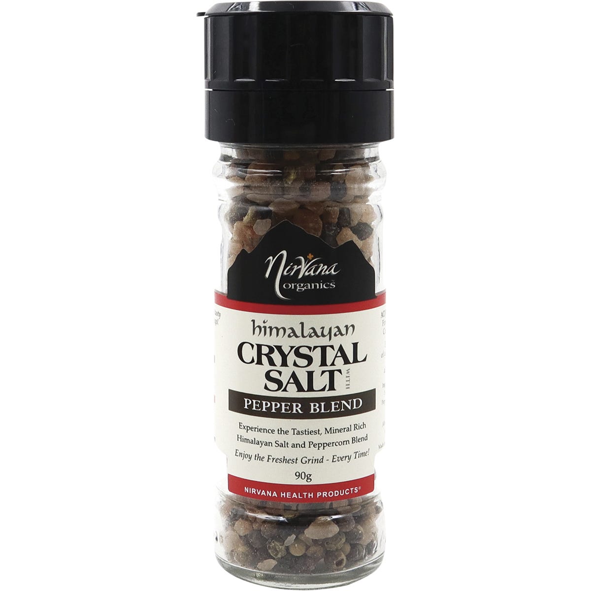 Nirvana Organics- Himalayan Salt Pepper Glass Grinder-90g