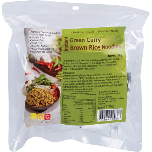 Nutritionist Choice- Instant Green Curry Brown Rice Noodle Kit-118g