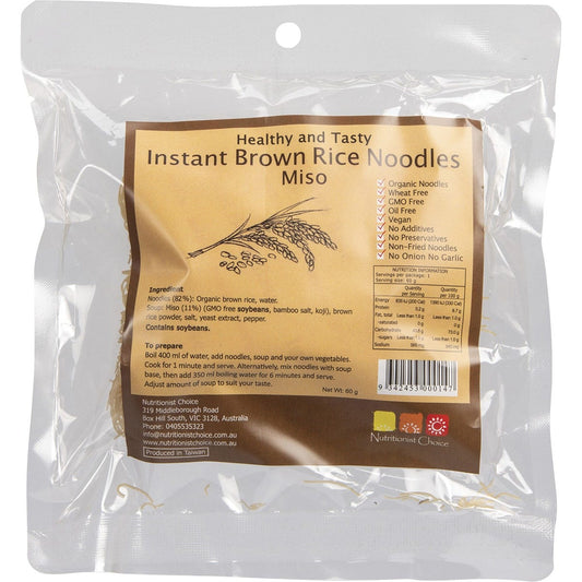 Nutritionist Choice- Instant Brown Rice Noodles Miso-60g