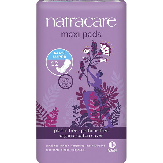 Natracare- Maxi Pads Super-12pk