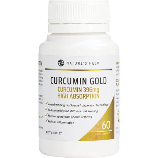 Nature's Help- Curcumin Gold 396mg High Absorption Capsules-60 Caps