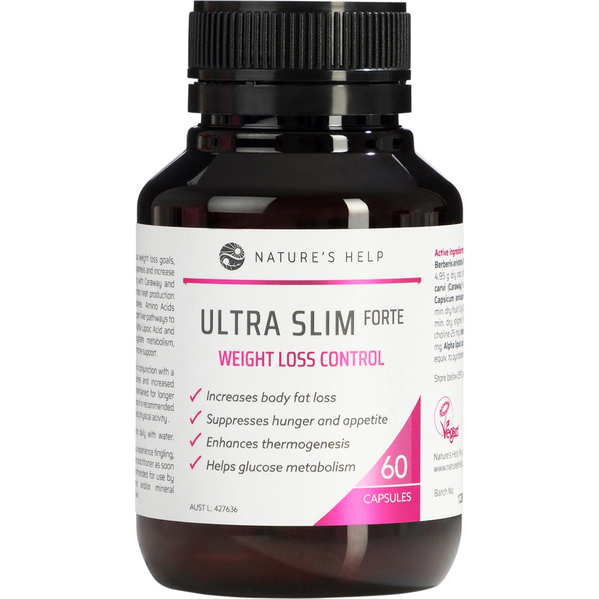 Nature's Help- Ultra Slim Forte Weight Loss Control-60 Caps