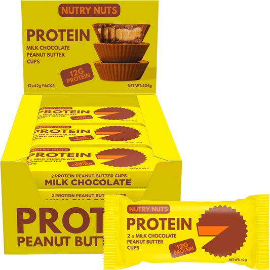 Nutry Nuts- Protein Peanut Butter Cups Milk Chocolate-12x42g