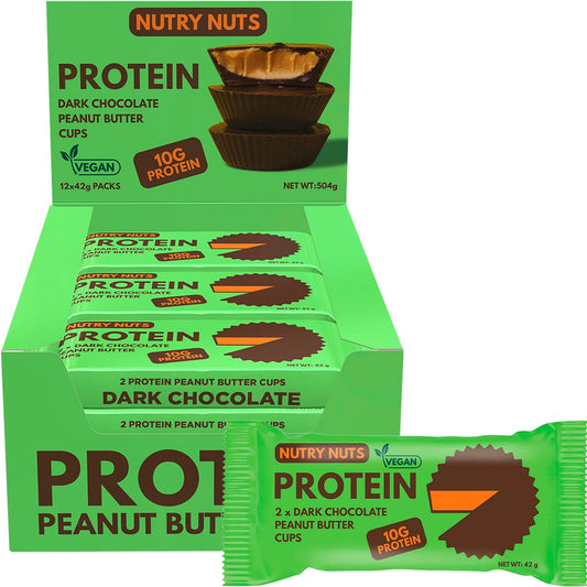 Nutry Nuts- Protein Peanut Butter Cups Dark Chocolate-12x42g