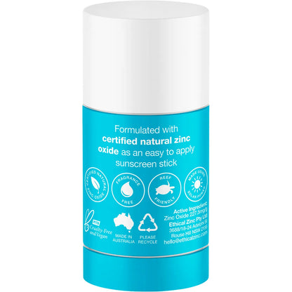 Ethical Zinc- Natural Clear Zinc Sunscreen Stick SPF 50-50g