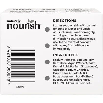 Earthwise Nourish- Natural Soap Bar Goat's Milk & Shea Butter-3pk