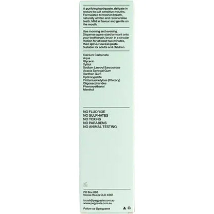 Peg Paste- Natural Toothpaste with Hydroxyapatite Natural Mint-190g