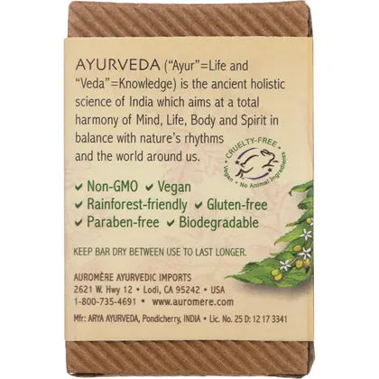 Auromere- Neem Soap Ayurvedic Sandal Turmeric-12x78g