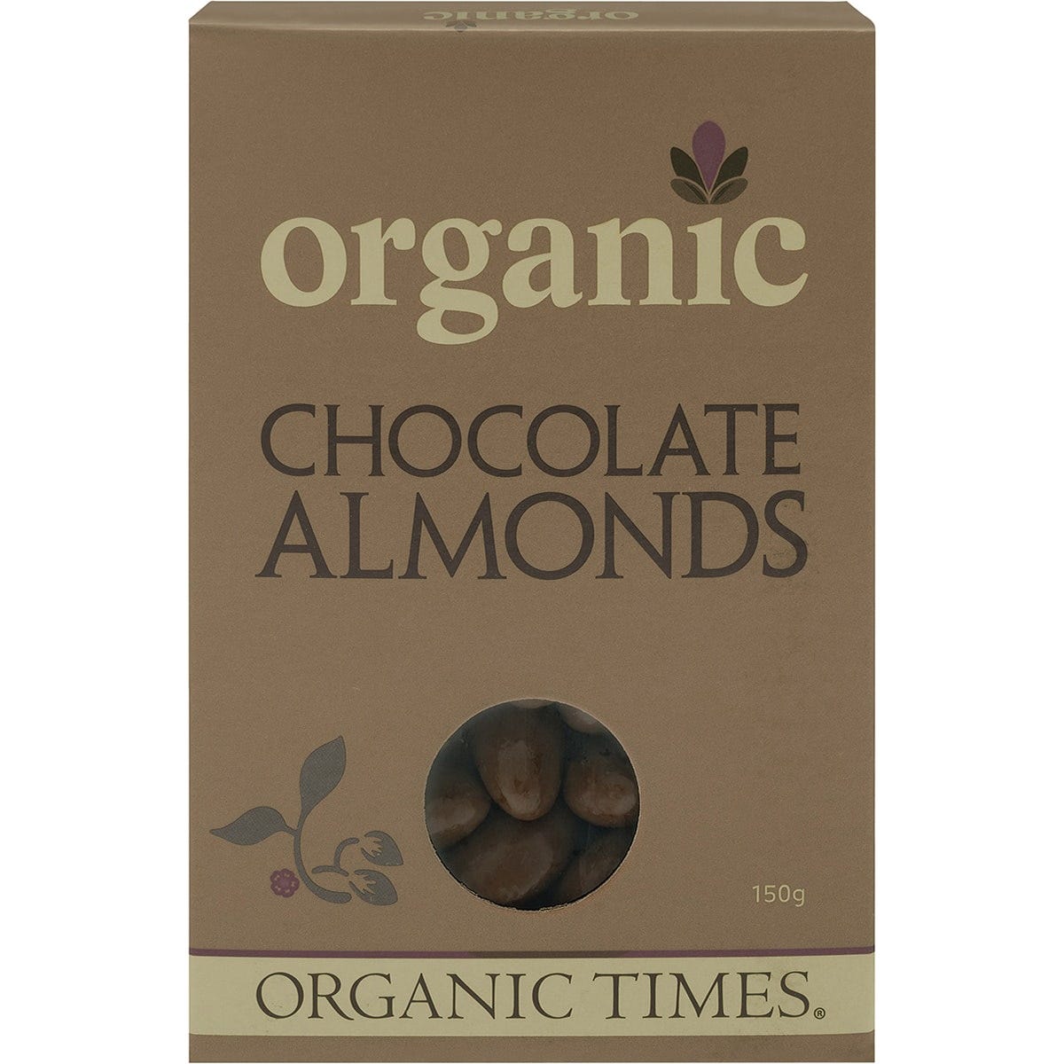 Organic Times- Milk Chocolate Almonds-150g