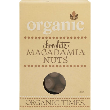Organic Times- Milk Chocolate Macadamia Nuts-150g