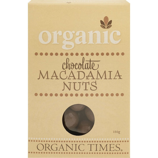 Organic Times- Milk Chocolate Macadamia Nuts-150g