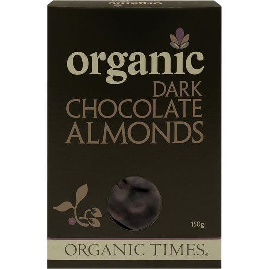Organic Times- Dark Chocolate Almonds-150g