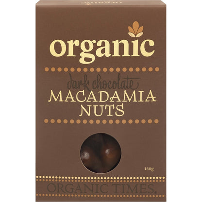 Organic Times- Dark Chocolate Macadamia Nuts-150g