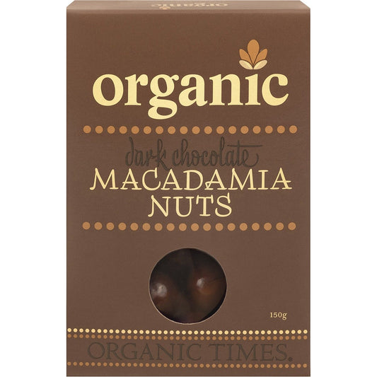 Organic Times- Dark Chocolate Macadamia Nuts-150g
