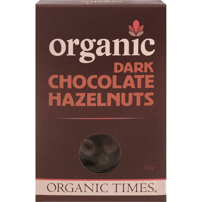 Organic Times- Dark Chocolate Hazelnuts-150g