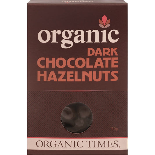 Organic Times- Dark Chocolate Hazelnuts-150g
