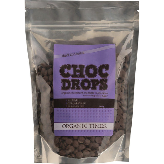 Organic Times- Choc Drops Dark Couverture Drops-500g