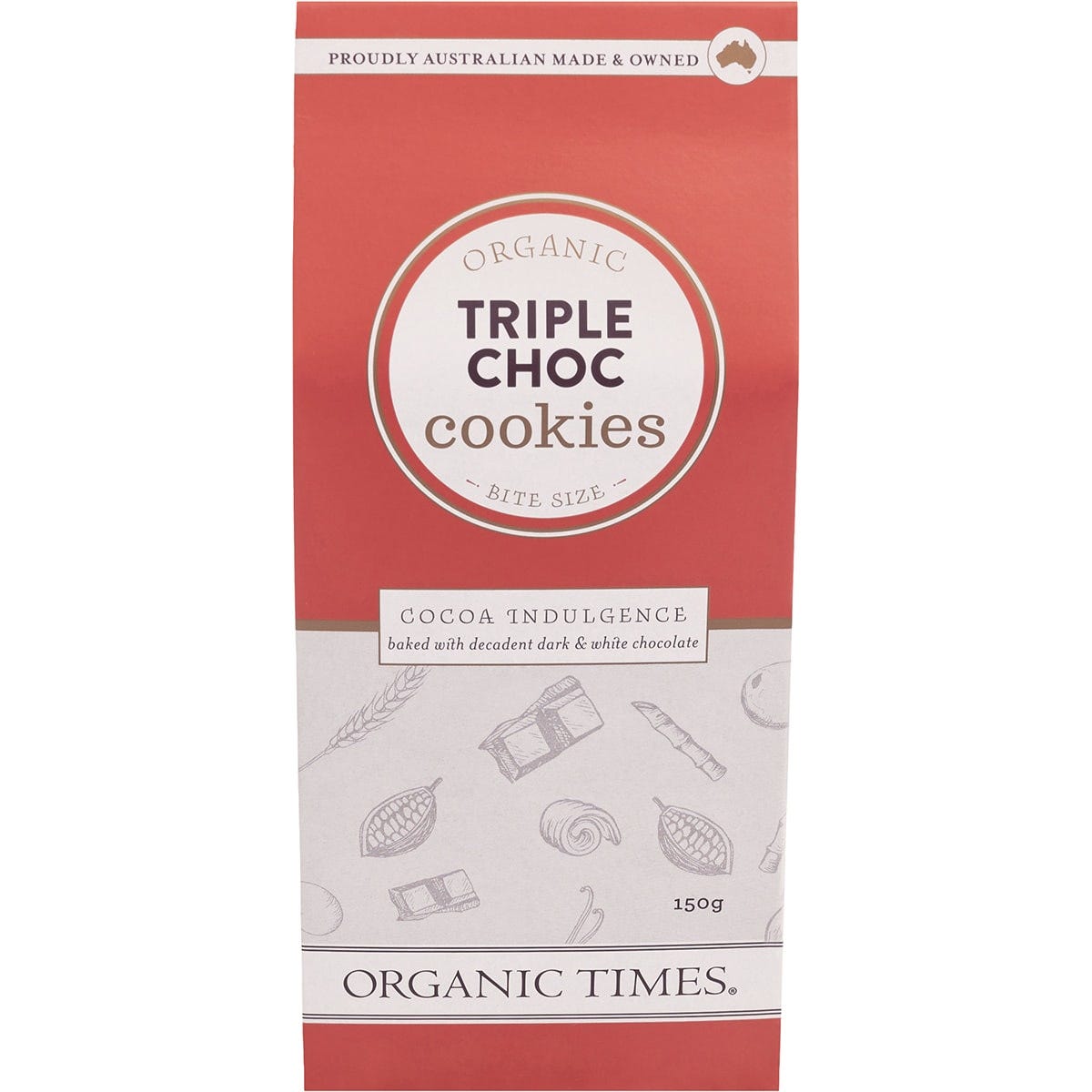 Organic Times- Cookies Triple Choc Chip-150g