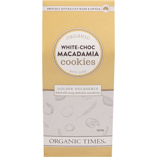 Organic Times- Cookies White Choc Macadamia-150g
