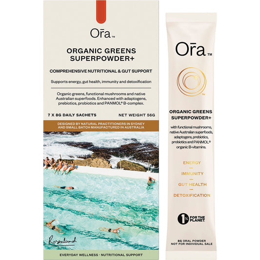 Ora Health- Organic Greens Superpowder+ Daily Sachets-7x8g