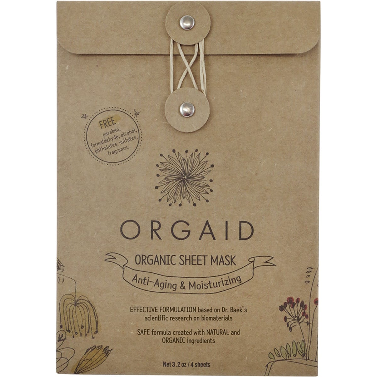 Orgaid- Organic Sheet Mask Anti-Aging & Moisturizing-24ml