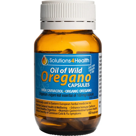 Solutions 4 Health- Oil of Wild Oregano VegeCaps-60 Caps