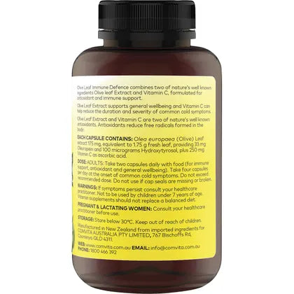 Comvita- Olive Leaf Extract Immune Defence Vege Caps-150 Caps