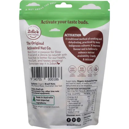 2die4 Live Foods- Organic Activated Brazil Nuts-300g