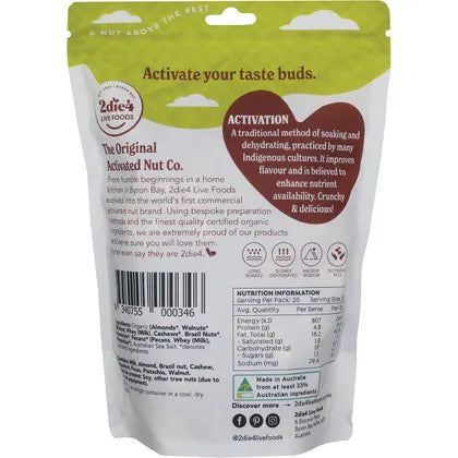2die4 Live Foods- Organic Activated Mixed Nuts with Fresh Whey-600g