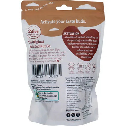 2die4 Live Foods- Organic Activated Pecans Vegan-300g