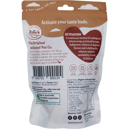 2die4 Live Foods- Organic Activated Pecans Vegan-300g