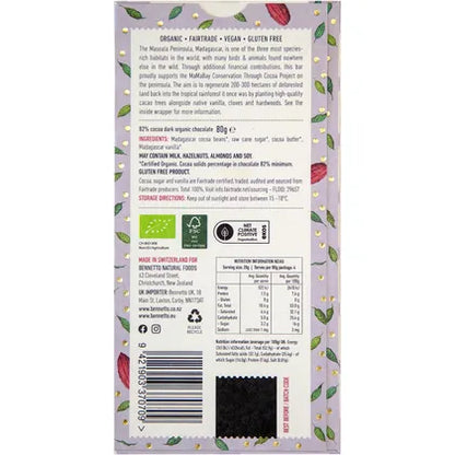 Bennetto- Organic Dark Chocolate 82% Super Dark-12x80g