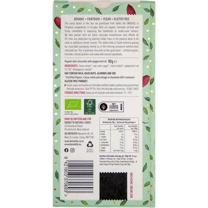Bennetto- Organic Dark Chocolate Dark Mint-12x80g