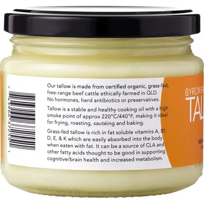 BYRON BAY TALLOW- Organic Grass Fed Beef Tallow-275g