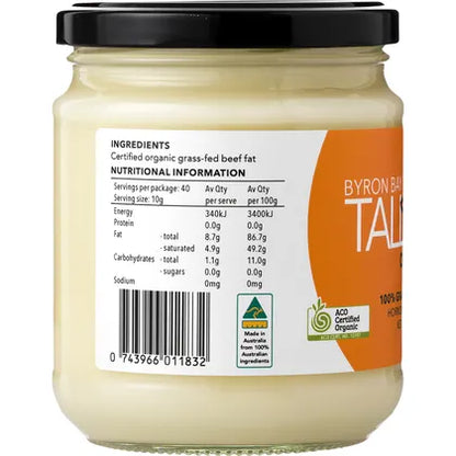 BYRON BAY TALLOW- Organic Grass Fed Beef Tallow-400g