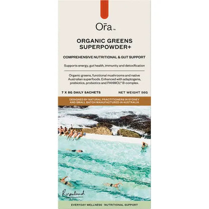 Ora Health- Organic Greens Superpowder+ Daily Sachets-7x8g