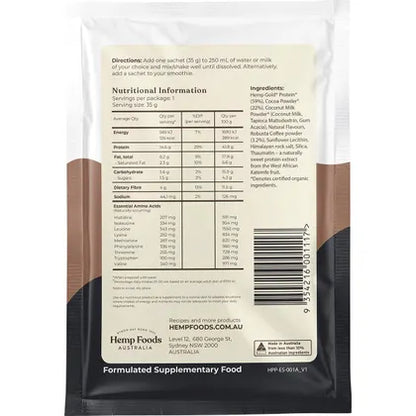Hemp Foods Australia- Organic Hemp Protein Shake Chocolate Espresso-7x35g