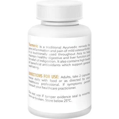 Nature's Help- Organic Turmeric Capsules with Black Pepper Ginger-120 Caps